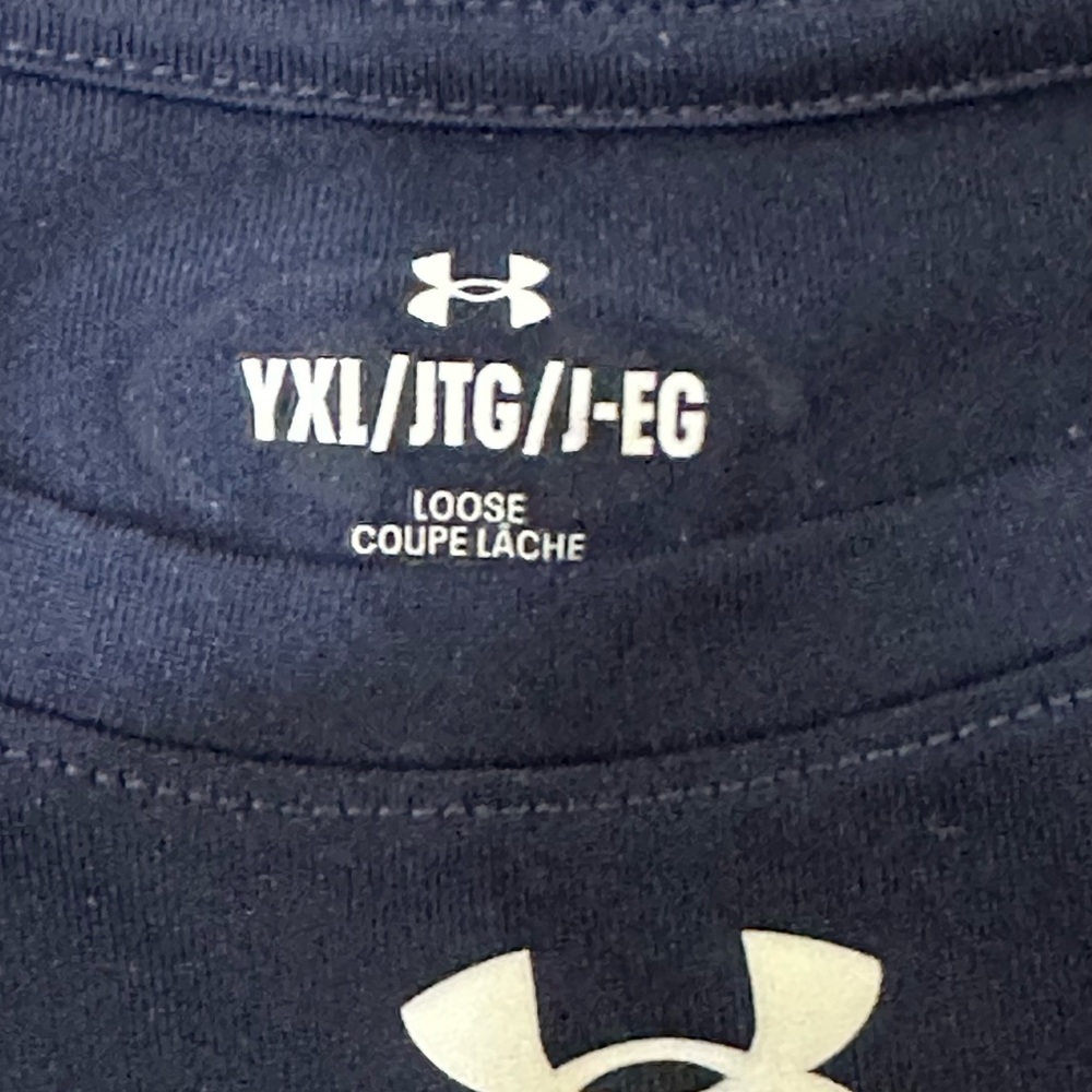 Under Armour Navy Tee with Pink & White Baseball-Ice Cream Graphic - Picture 2 of 2